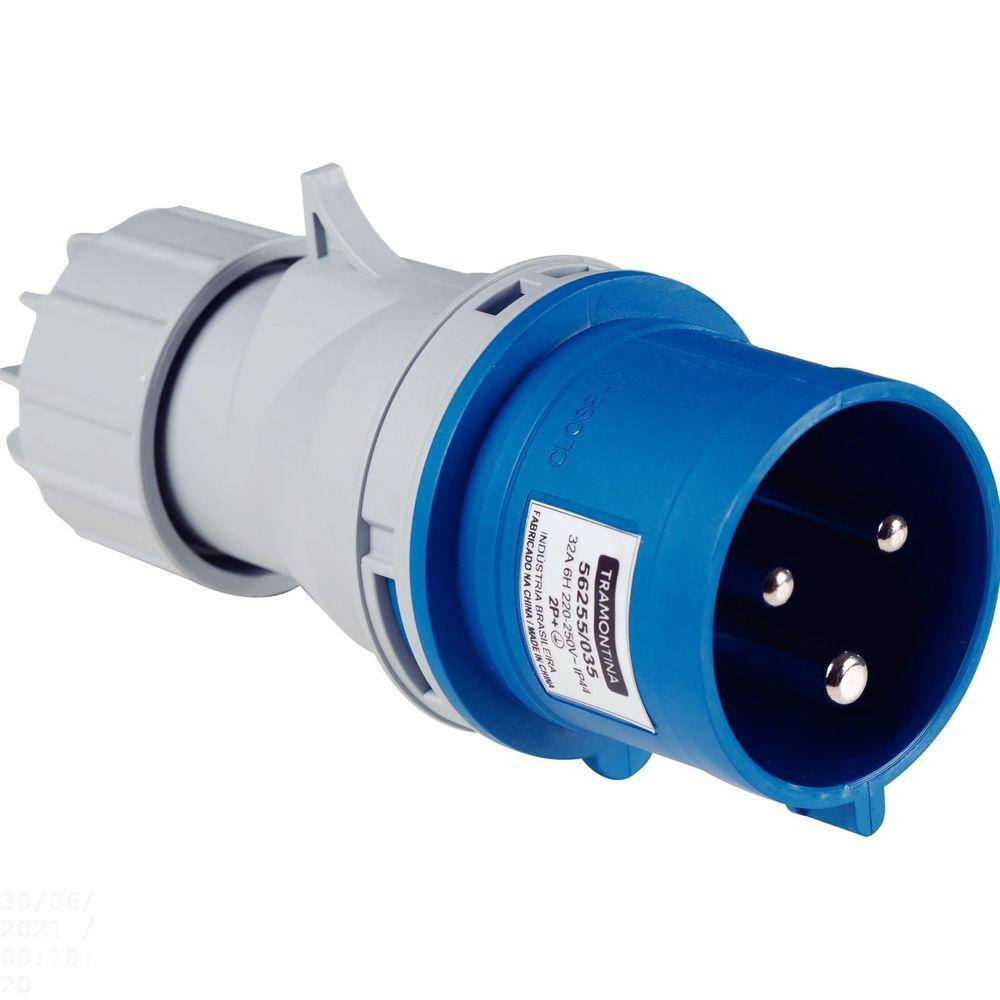 Plugue Móvel Industrial 2P+T 32 A 220-250 Vca 6 H Tramontina Tramontina
