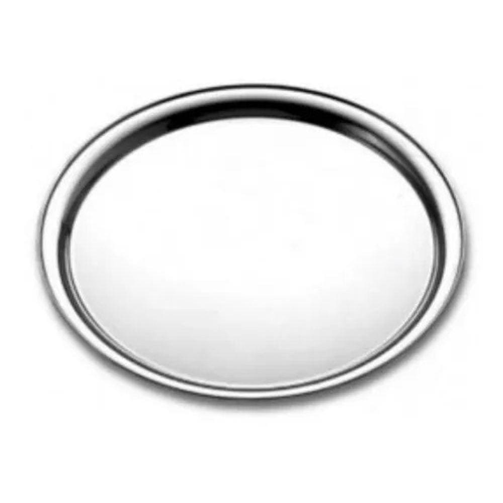 Bandeja Redonda Inox 40cm Para Servir Restaurante Bar Garçom Profissional Buffet Lanchonete