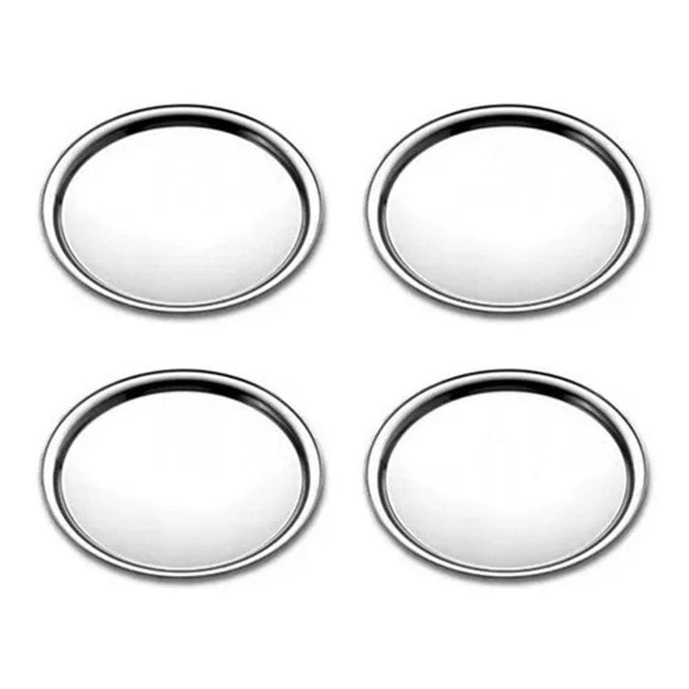 Kit 4 Bandeja Redonda Inox 40cm Para Servir Restaurante Bar Garçom Profissional Buffet Lanchonete
