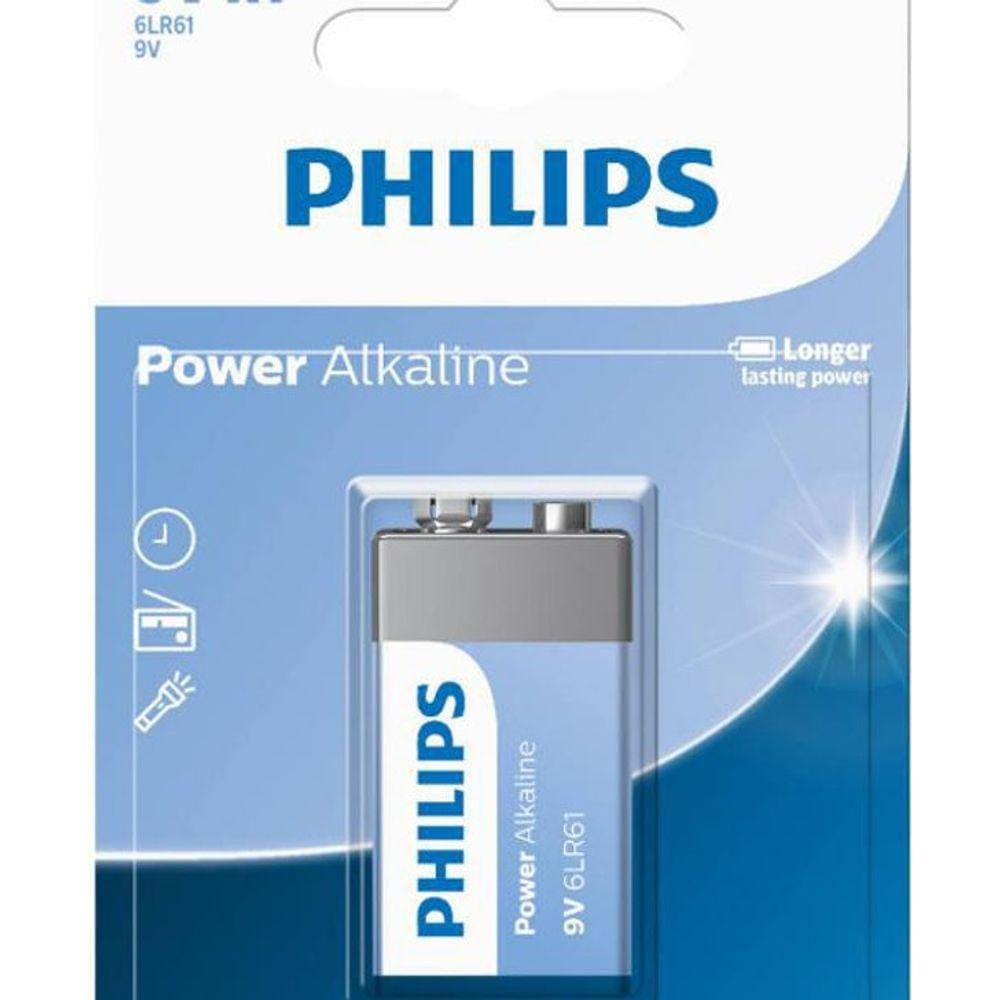 Blister Bateria Alcalina 9V Philips - 6Lr61P1B/59