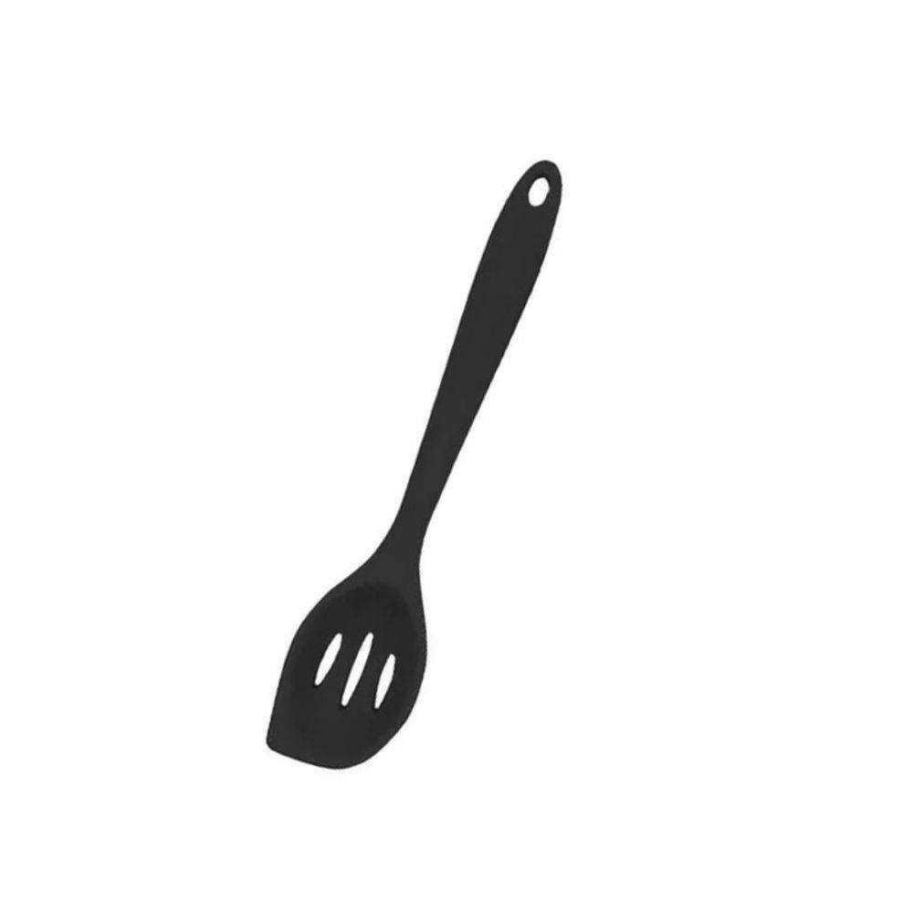 Colher Vazada Em Silicone Utensílio Multiuso Cozinha