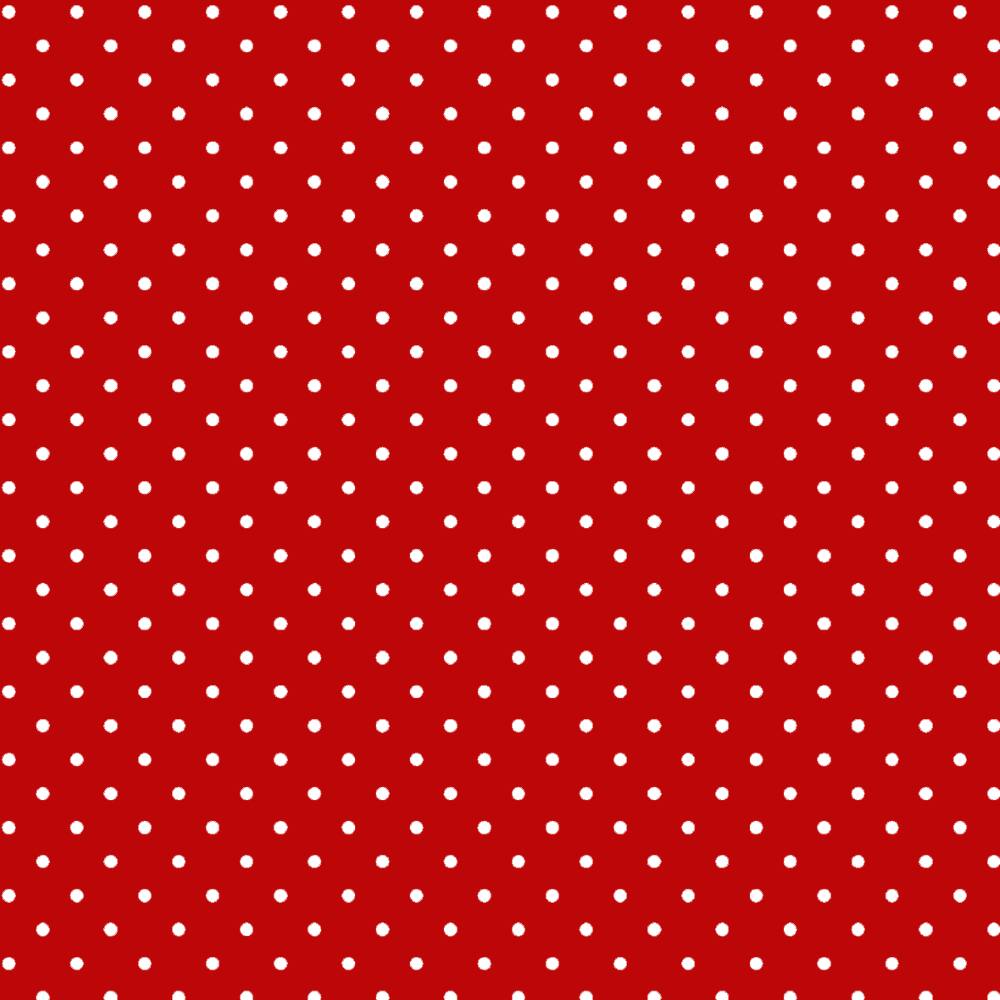 Tecido Tricoline Estampado Madri Vermelho Bolas Pequenas - 1,50 m de Largura