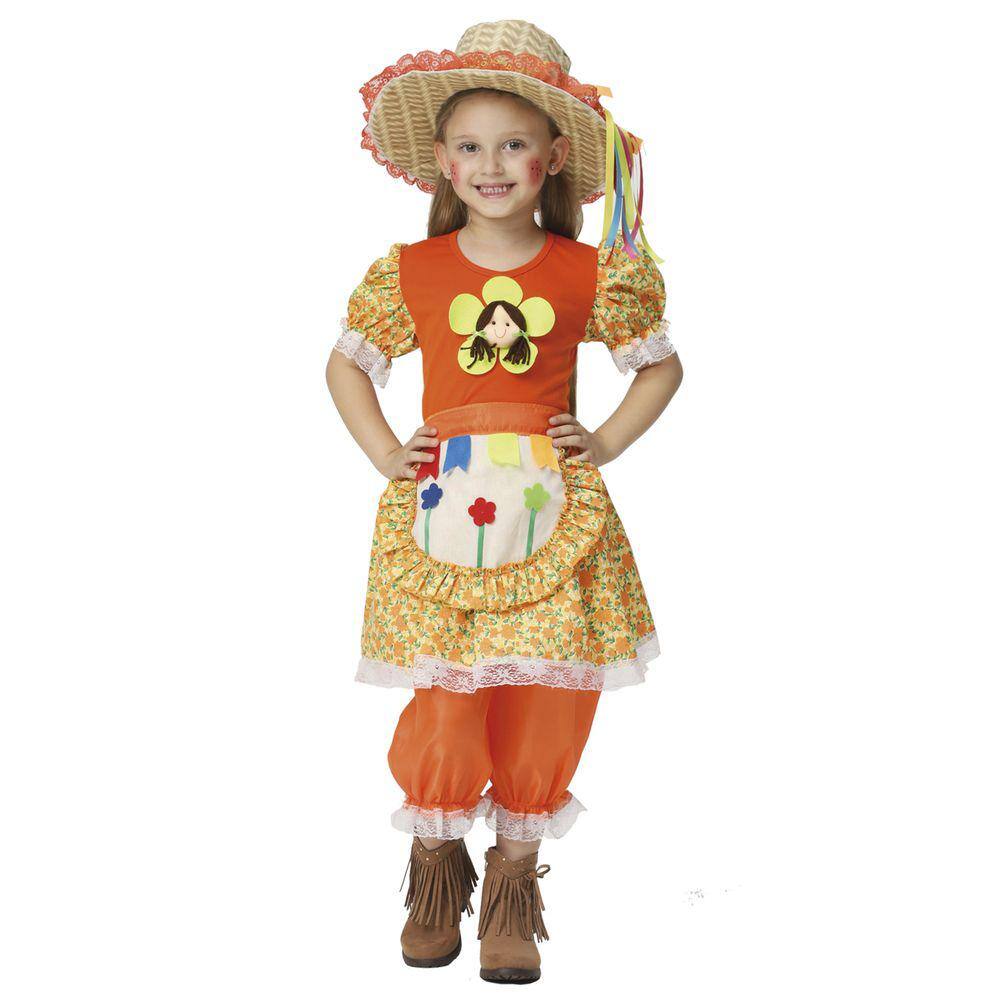 Vestido Festa Junina Caipira Xadrez Infantil Azul São João