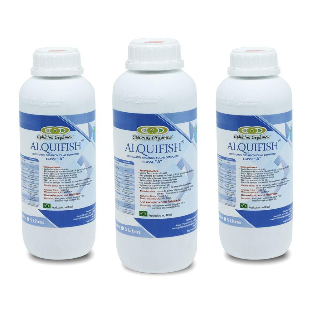 Kit Com 3 Fertilizantes Orgânico Composto Alquifish 1 Litro