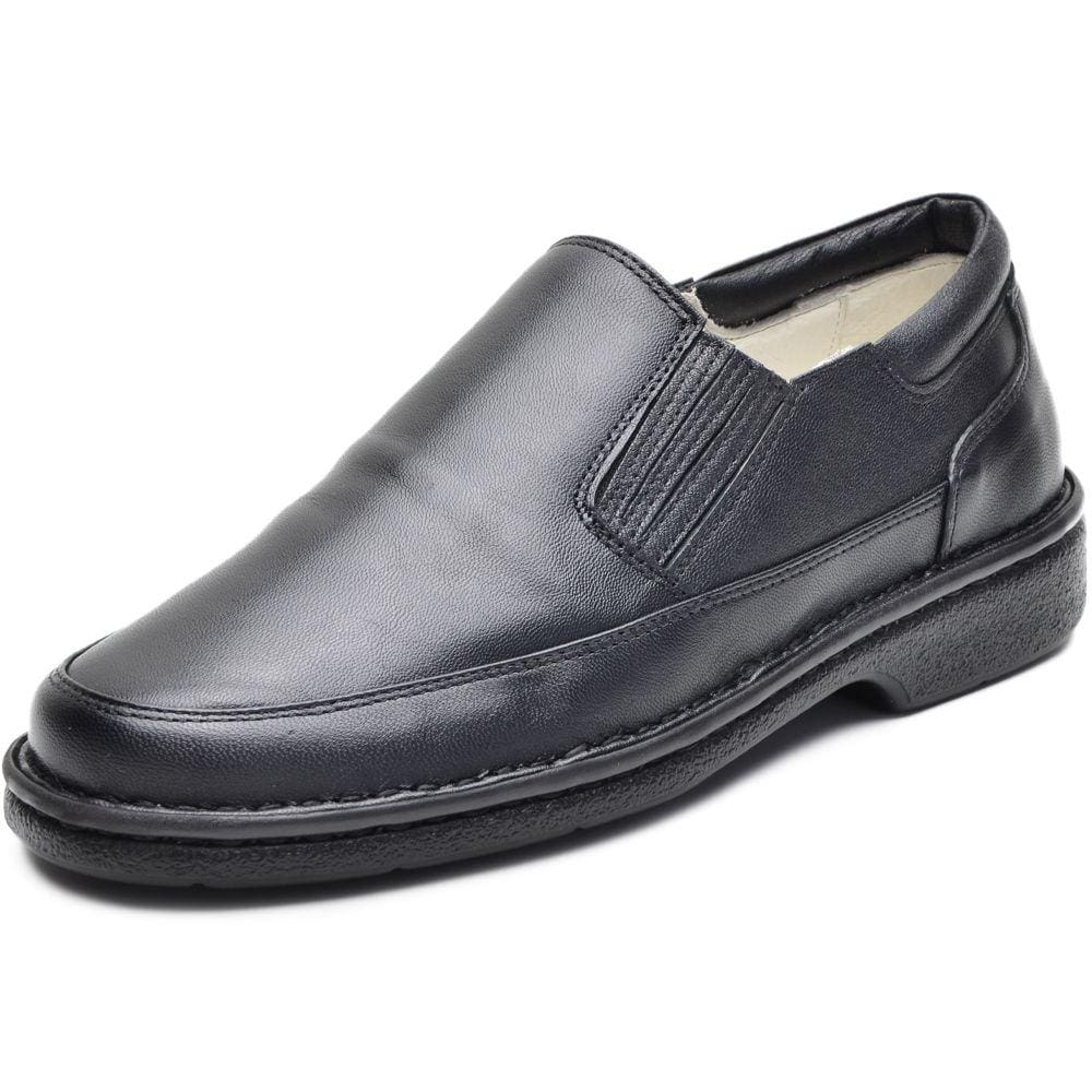 Sapato Social Masculino Couro Palmilha Gel Bico Redondo