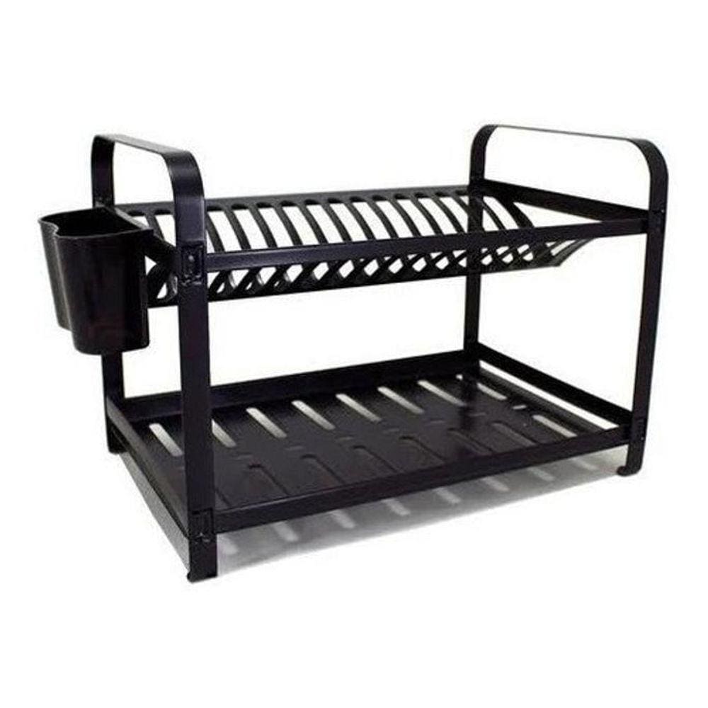 Escorredor De Louça Inox 16 Pratos Inox Preto - Preto