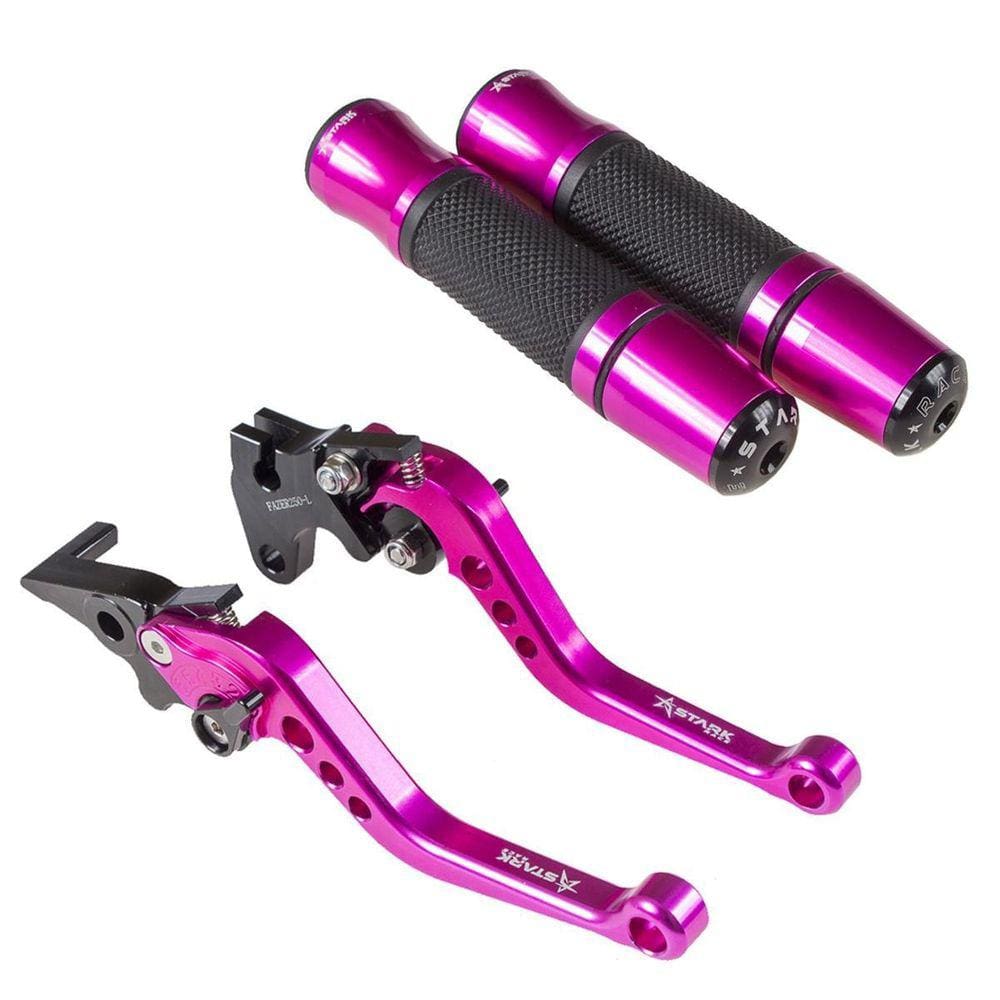 Kit Esportivo Rosa Manopla Jupiter Manete Factor Fazer 150