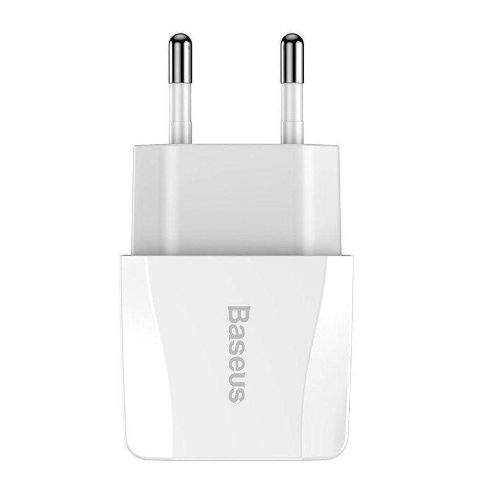 Carregador Turbo Baseus Compact Duplo Usb Type C 20W Branco