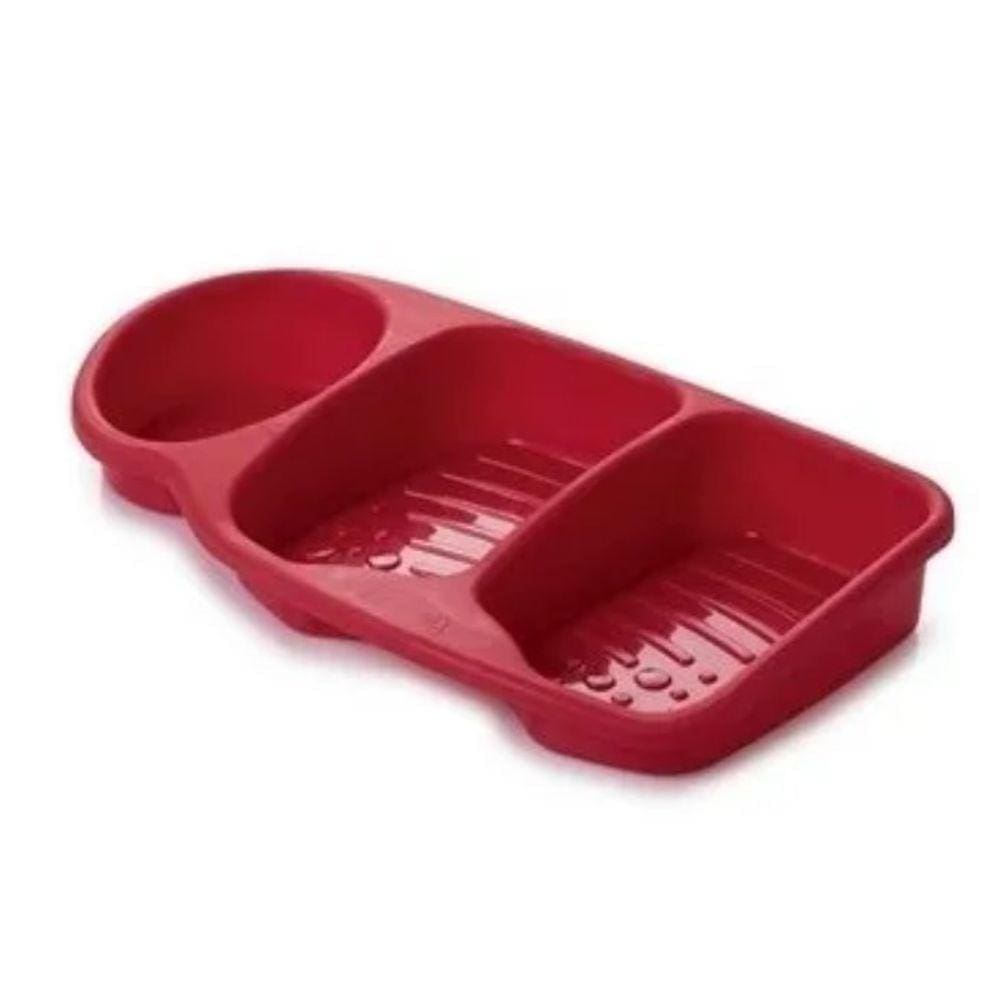 Porta Detergente e Sabão de Plástico Vermelho Plasutil