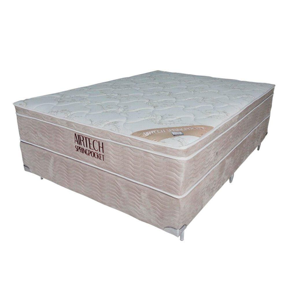 Conjunto Cama Box Casal Airtech de Molas Ensacadas Ortobom