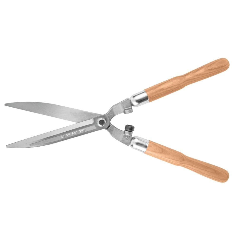 Tesoura para Cerca-Viva Forjada Tramontina com Lâminas Lisas Metálicas e Cabo de Madeira Tramontina