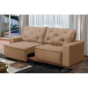 Sofá Retrátil e Reclinável 2 lugares com Molas 1,50m Ana Suede Cappuccino Adonai Estofados