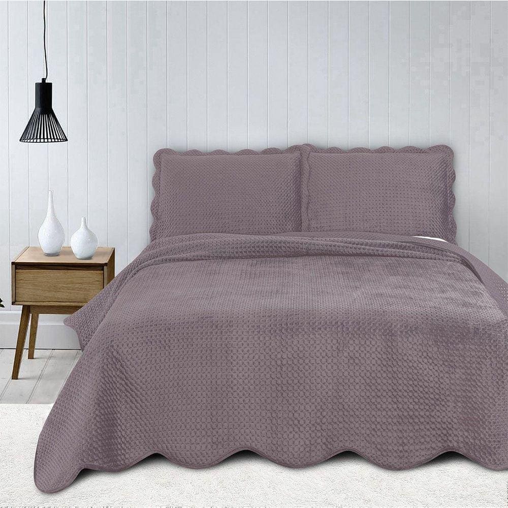 Colcha Velvet Veludo Queen Size Porta Travesseiros Rose