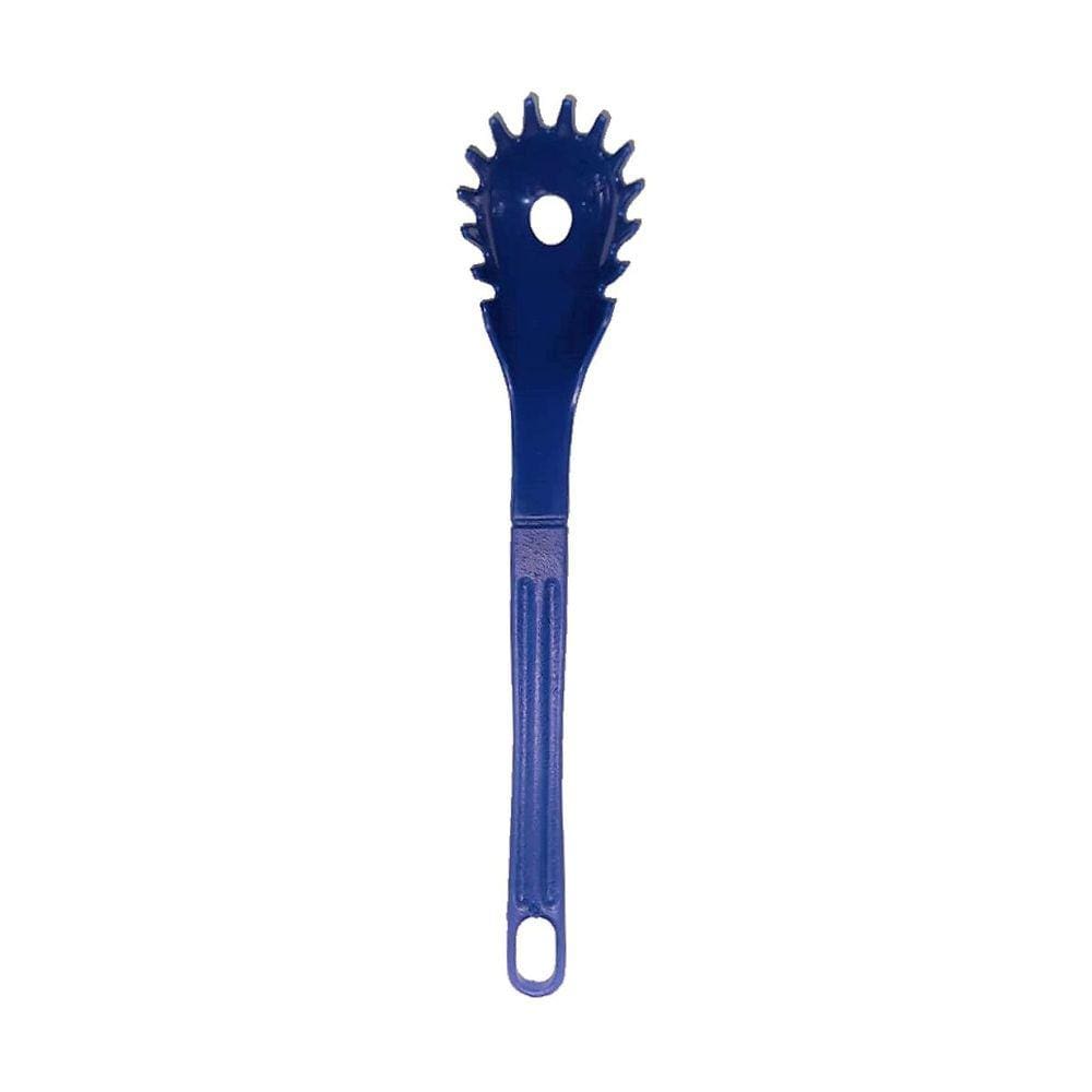 Colher Pegador de Macarrão Nylon Talher Utensílio Azul 28cm