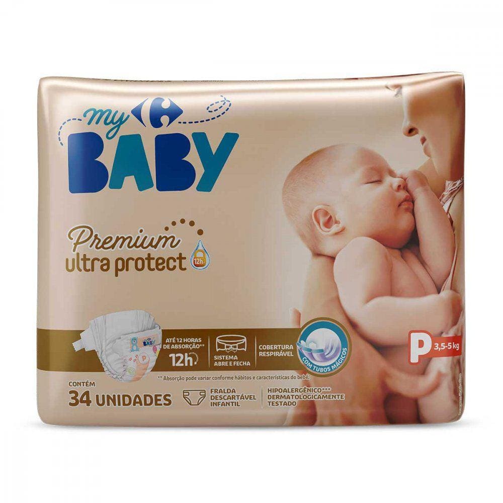 Fralda Carrefour My Baby Soft erotect - 34 Unidades
