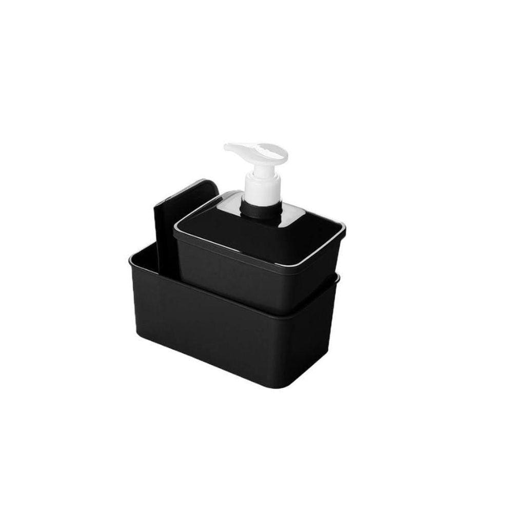 Kit Suporte Porta Detergente Quadrado 600Ml Com Rodo Cozinha