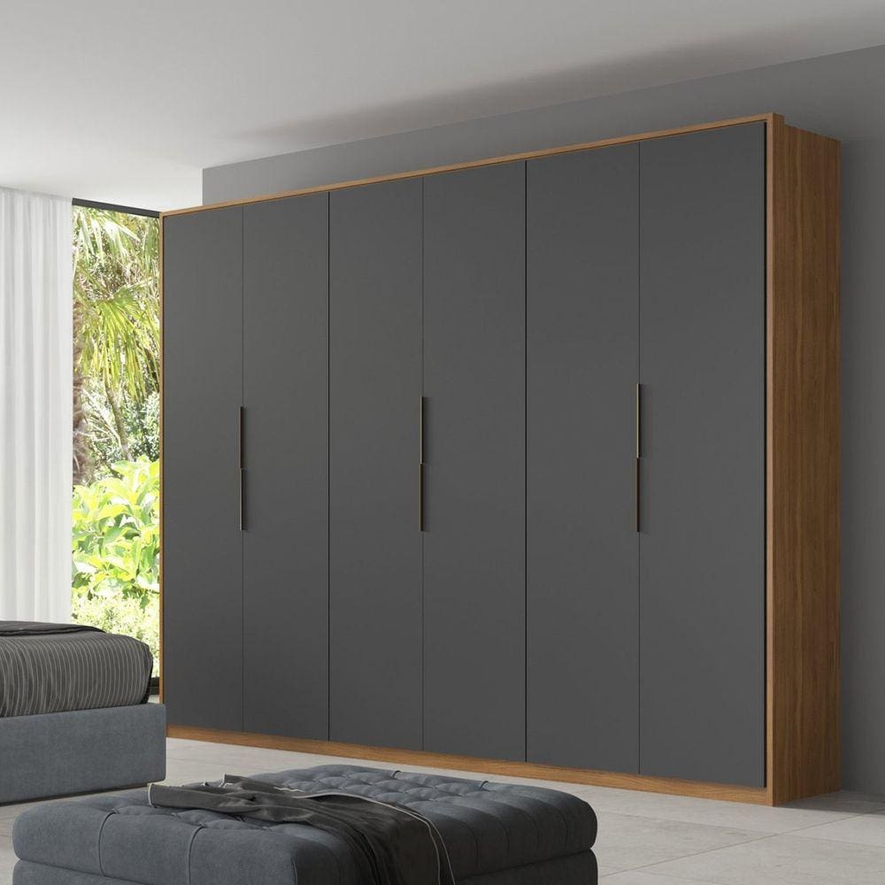 Guarda Roupa Casal 6 Portas Atrice Demóbile Móveis Amendola/Grafite