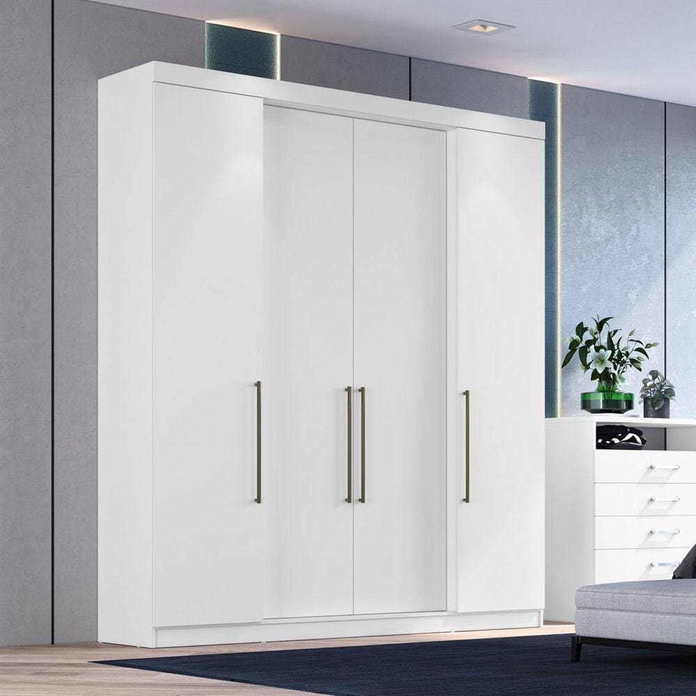 Guarda Roupa Casal 4 Portas Edez Branco