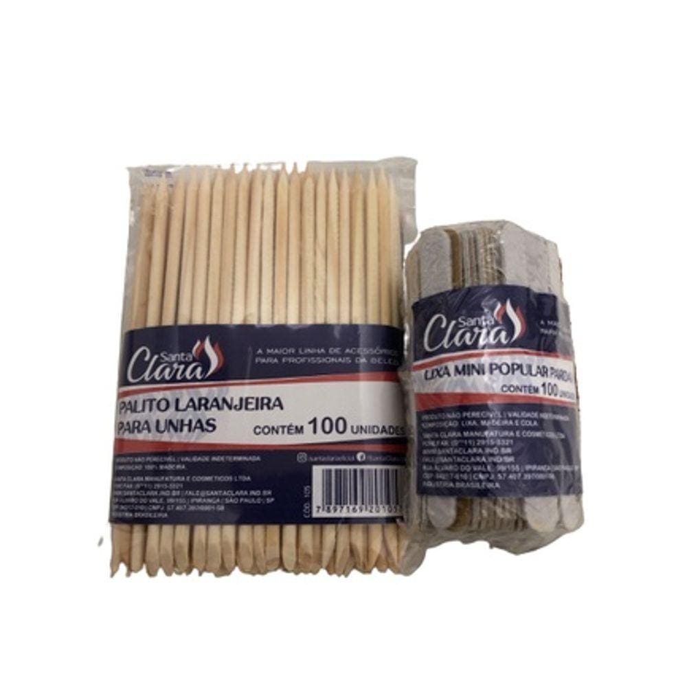 kit 100 lixas e 100 palitos