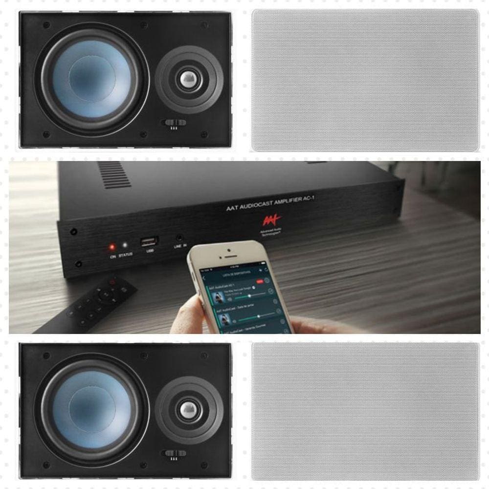 Amplificador AAT AUDIOCAST AC-1 G2 + 4 Caixas LR-E100