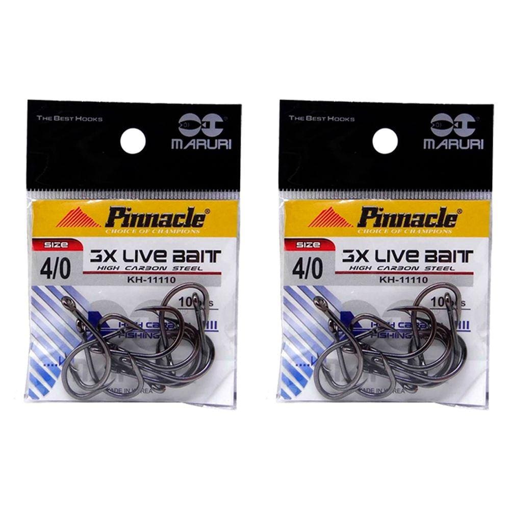 Kit Anzol de Pesca Maruri 3X Live Bait Aço Carbono N° 4 40 Peças