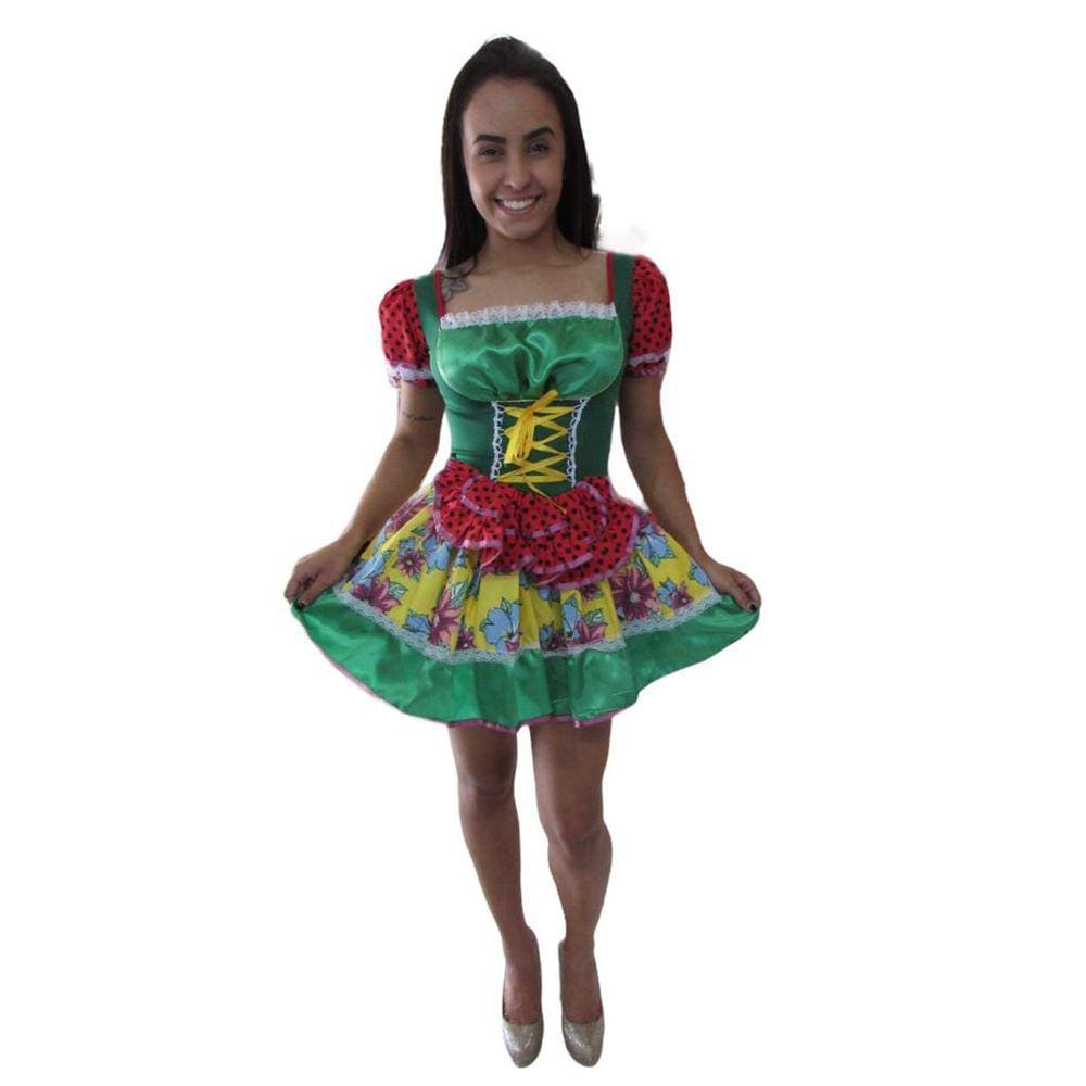 Vestido Festa Junina Rodado Caipira Adulto Anita