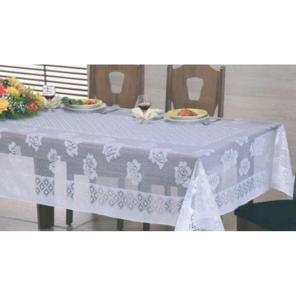 Toalha de mesa -coleção Paraíba (ROSAS) 1.60 m x 2.20 m - Rendhac
