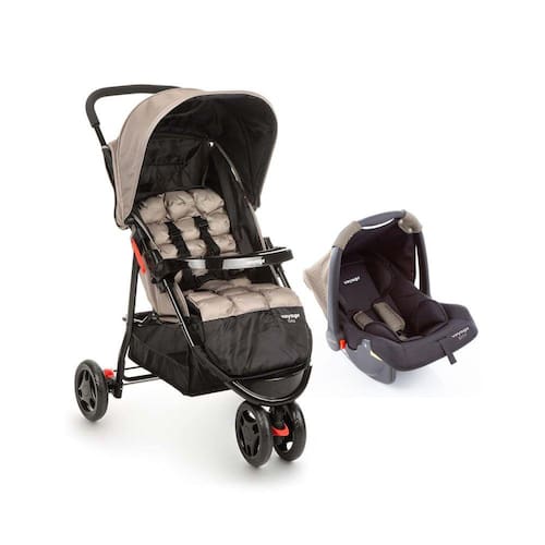 imagem-Carrinho Voyage Delta Duo Pro Bege Com Bebe Conforto