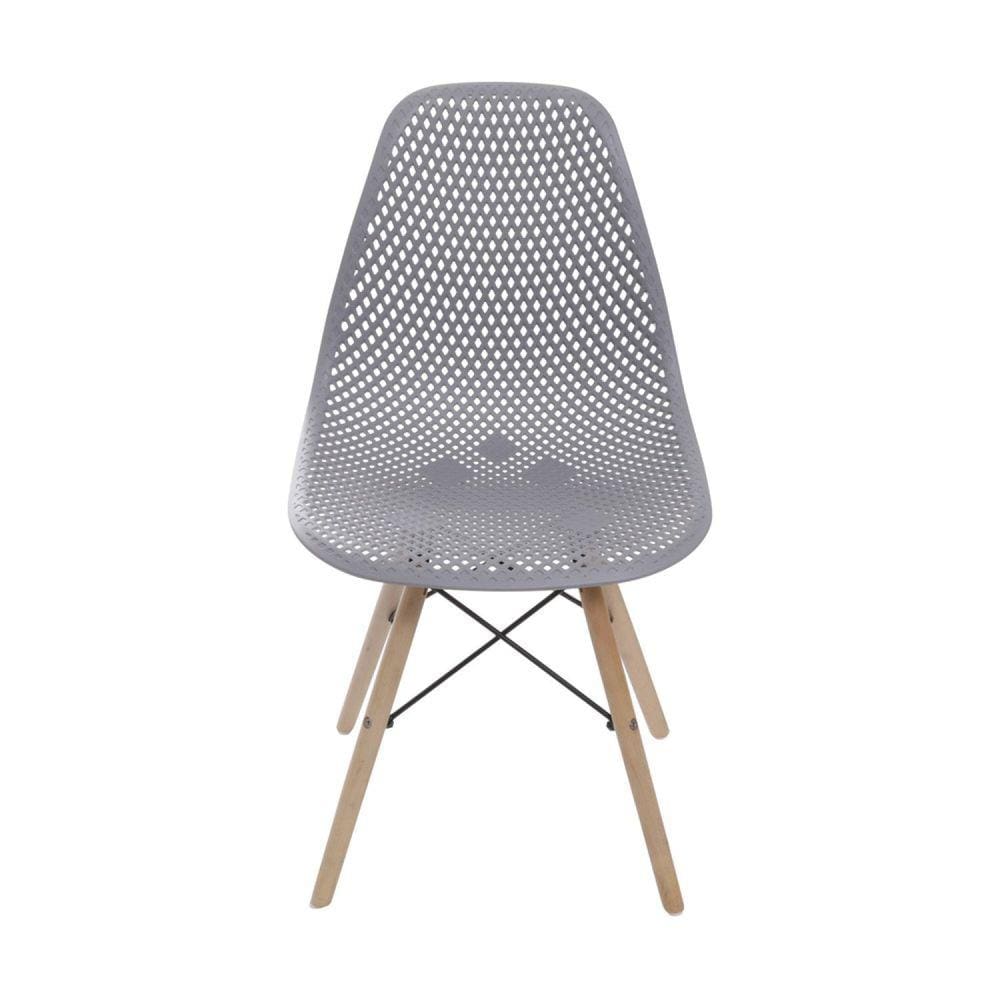 Cadeira Base Madeira Colmeia OR Design Cinza