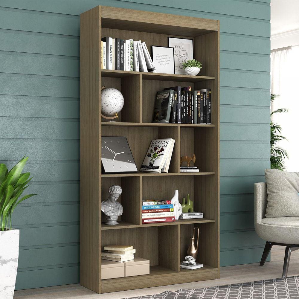 Estante para Livros 4 Prateleiras Home Office Espresso Móveis Avelã TX/Avelã TX