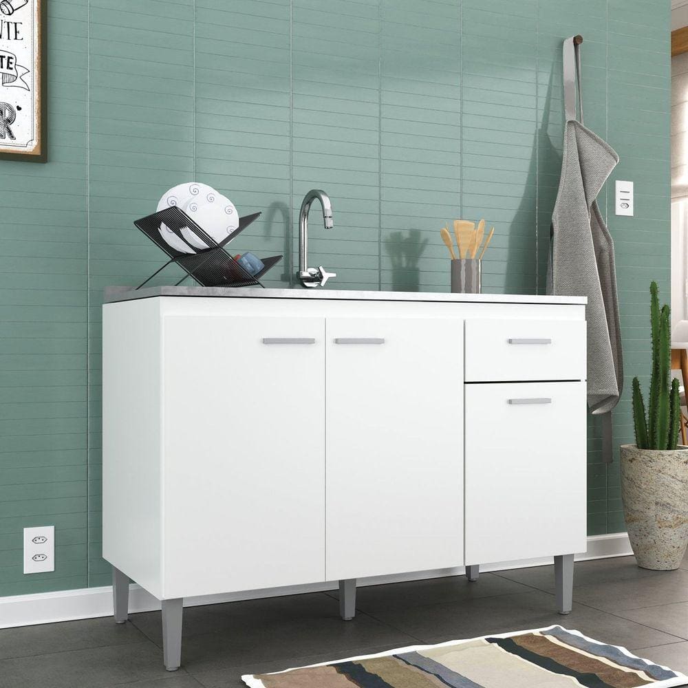 Balcão Cozinha Compacta Manfroi Branco