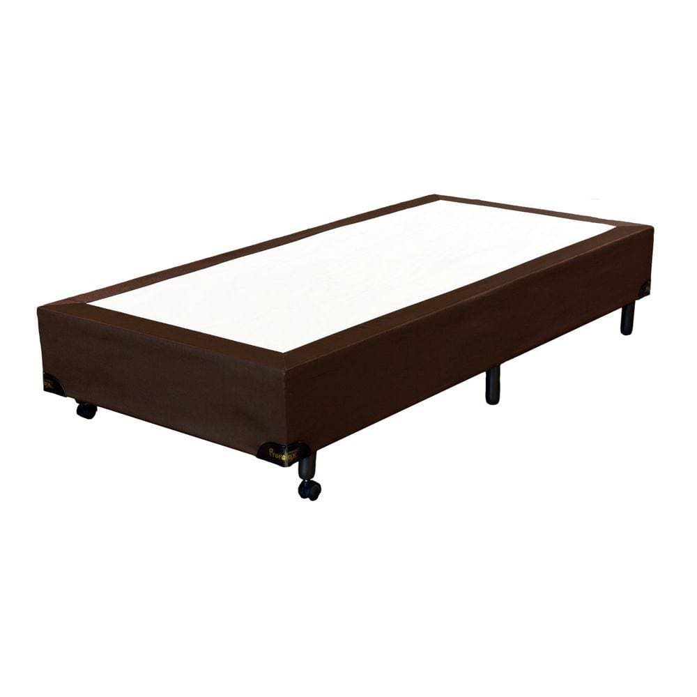 Base Box Solteiro Jacquard Liso 88x188x25cm Prorelax Marrom