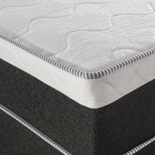Cama Box Solteiro Gemini1,08X1,98X68cm Molas Ensacadas Montreal Tecido artemis preto, Malha apolo branca Menor preço em Cama Box Solteiro Gemini1,08X1,98X68cm Molas Ensacadas Montreal Tecido artemis preto, Malha apolo branca