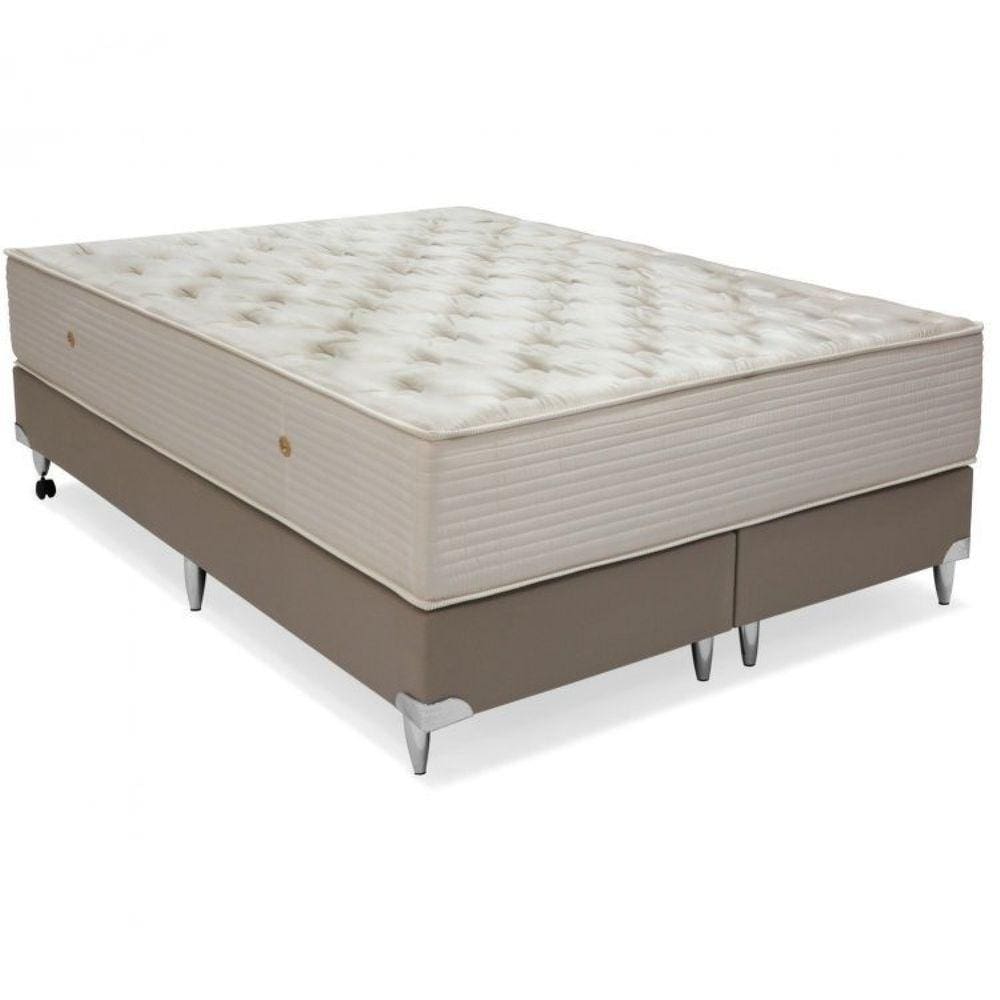 Cama Box Colchão Orthotel Superluxo Queen Molas Superlastic Ortobom Creme