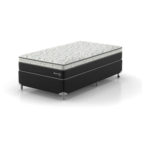 Cama Box Solteirão D33 1,08x1,98x53cm Amarílis Montreal Branco/Preto Menor preço em Cama Box Solteirão D33 1,08x1,98x53cm Amarílis Montreal Branco/Preto