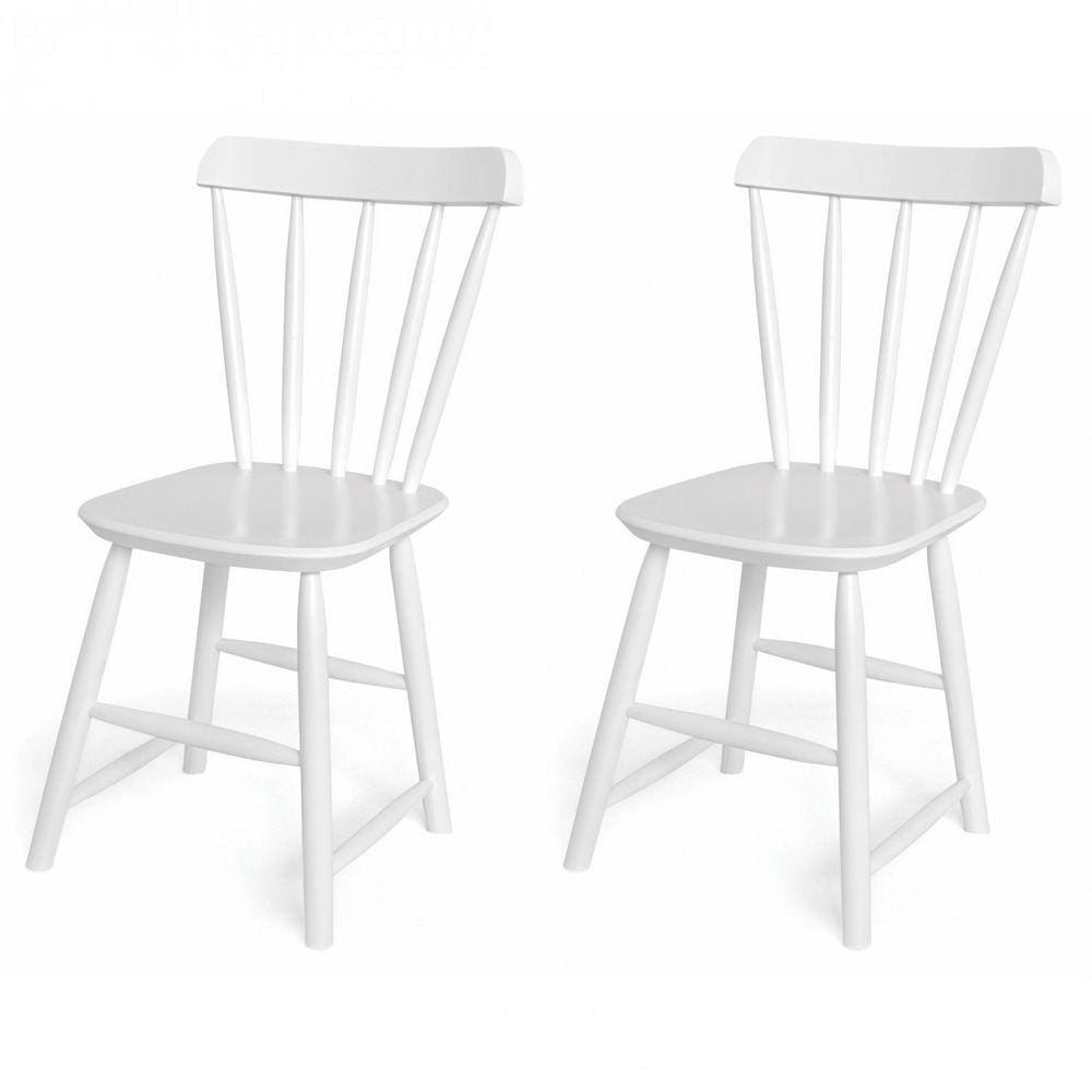 Conjunto 2 Cadeiras Madeira Maciça Gardênia Espresso Móveis Branco