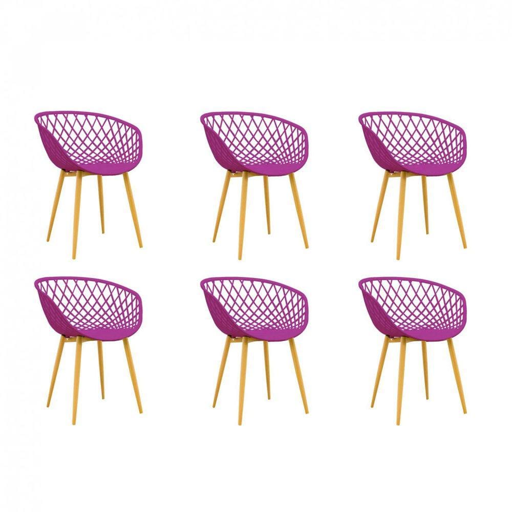 Conjunto 6 Cadeiras com Braços Clarice Rivatti Cereja
