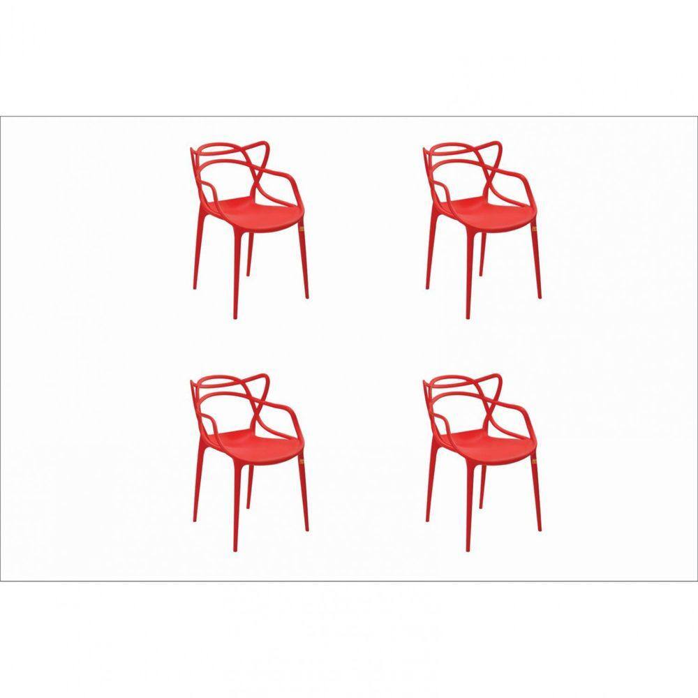 Conjunto 4 Cadeiras Allegra Rivatti Vermelho