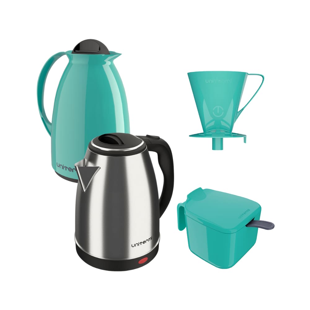 Kit Chaleira elétrica 220V e Garrafa Térmica Café Chá Verde