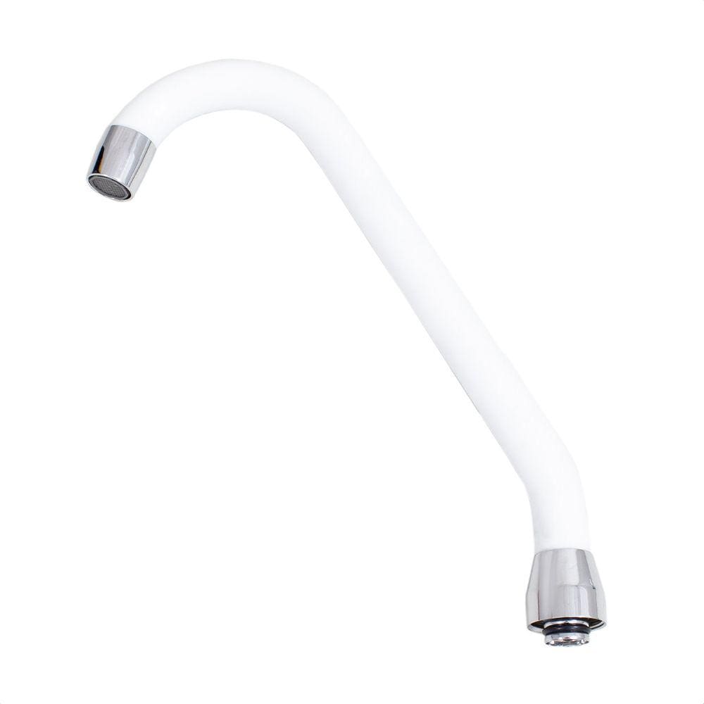 Tubo J Silicone Branco Arejador Fixo Latão Cromado