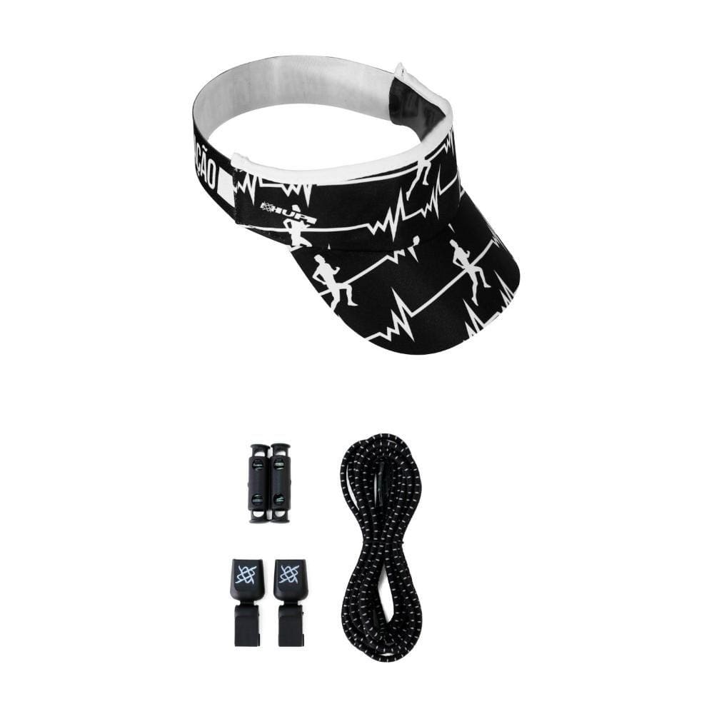 Kit 1 Viseira de Corrida e 1 Cadarço Elástico HUPI Run Beats