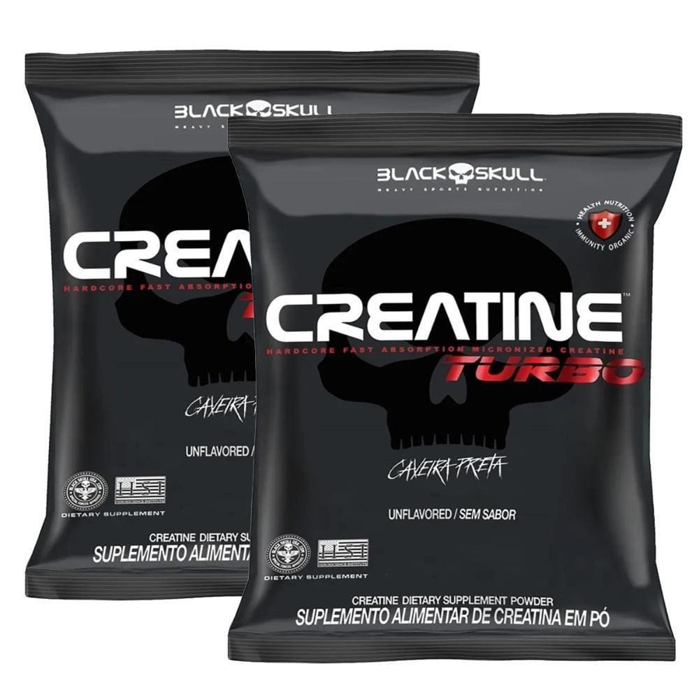 Combo 2X Creatina Creatine 500G Caveira Preta - Black Skull