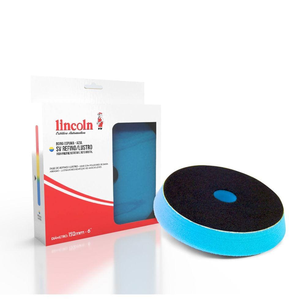 Boina de Espuma Azul SV Refino Lustro 6 polegadas Lincoln