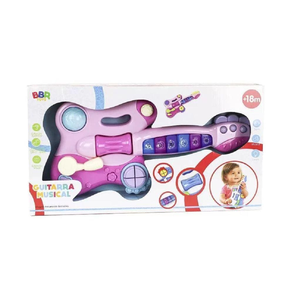 Brinquedo Guitarra Musical Infantil Com Luzes E Sons R3003