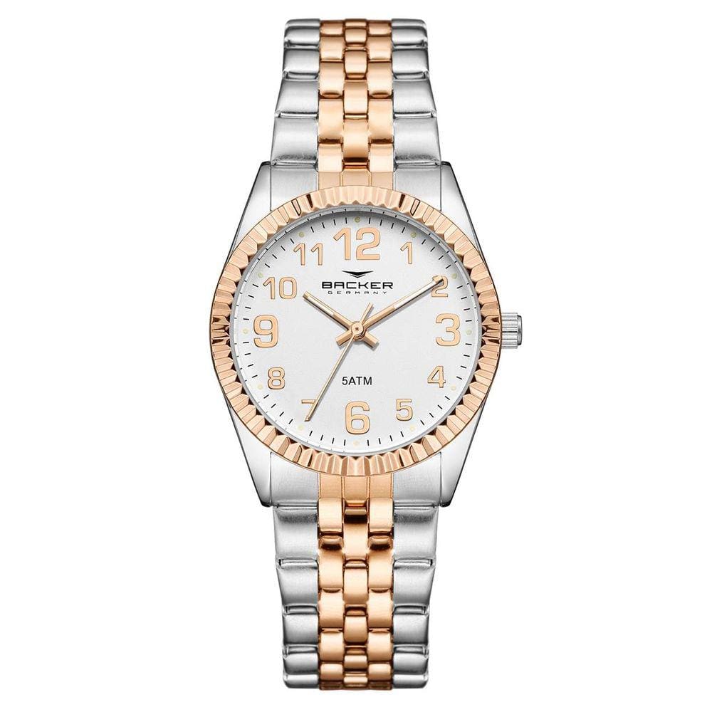 Relógio Backer Feminino Ref: 10308134f Br Clássico Bicolor
