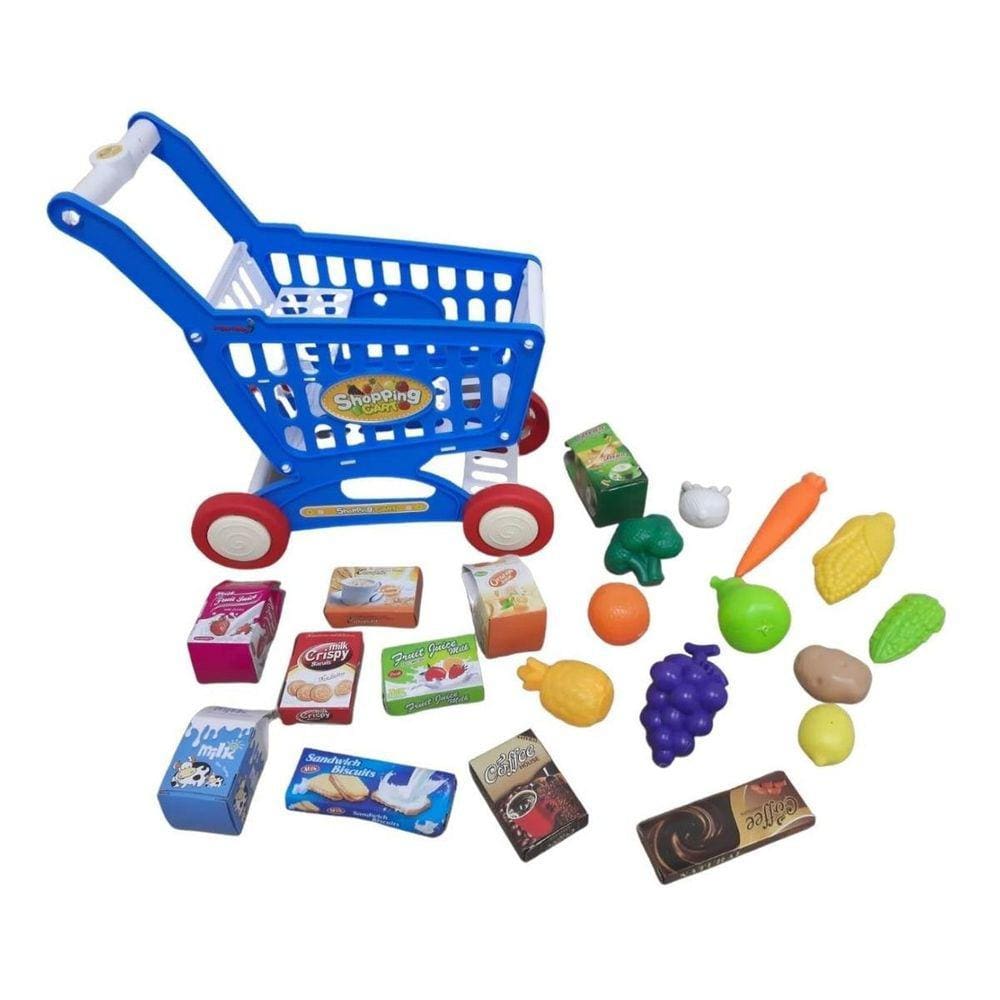Carrinho Supermercado Infantil Azul Bw173Az