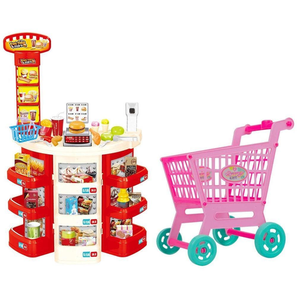 Supermercado Infantil Com Carrinho De Compra Bw101C