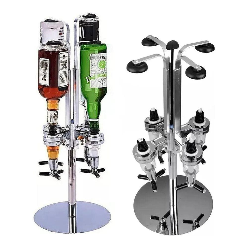 Porta Bebida Dosador Giratório Dispenser 4 Garrafa Base Inox