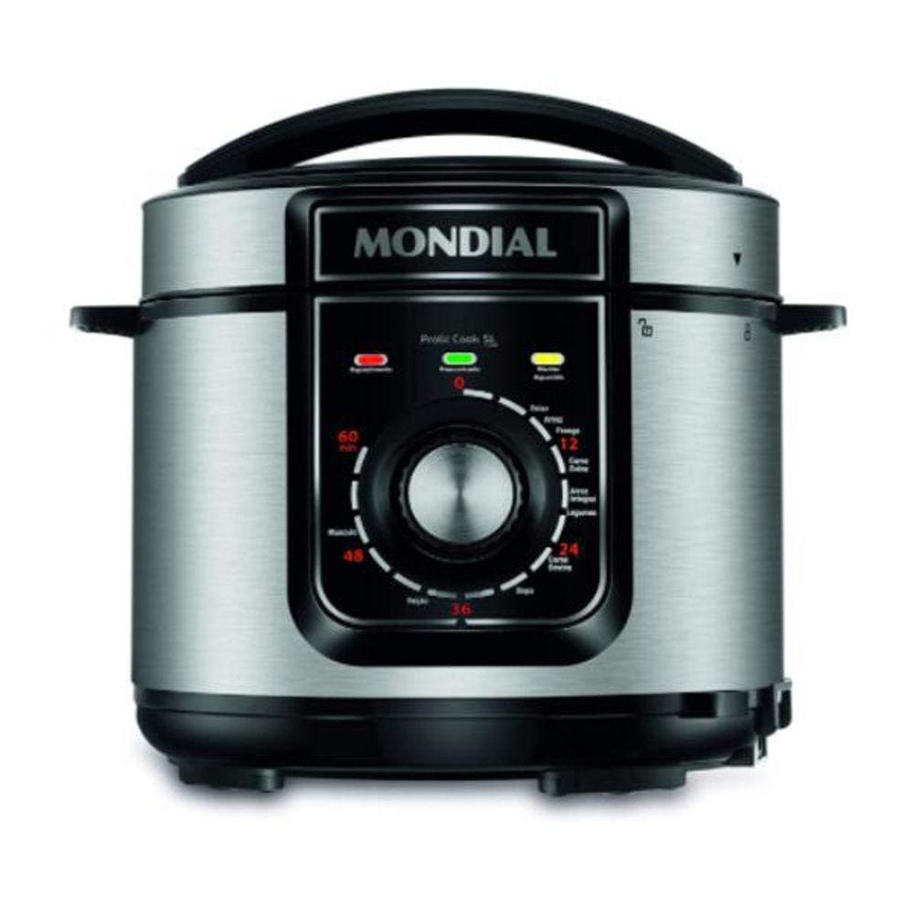 Panela De Pressão Elétrica Mondial 5L Pratic Cook Preta 127V