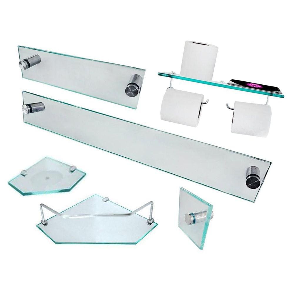Kit Para Banheiro Premium Max Diamante Incolor (6 Peças)